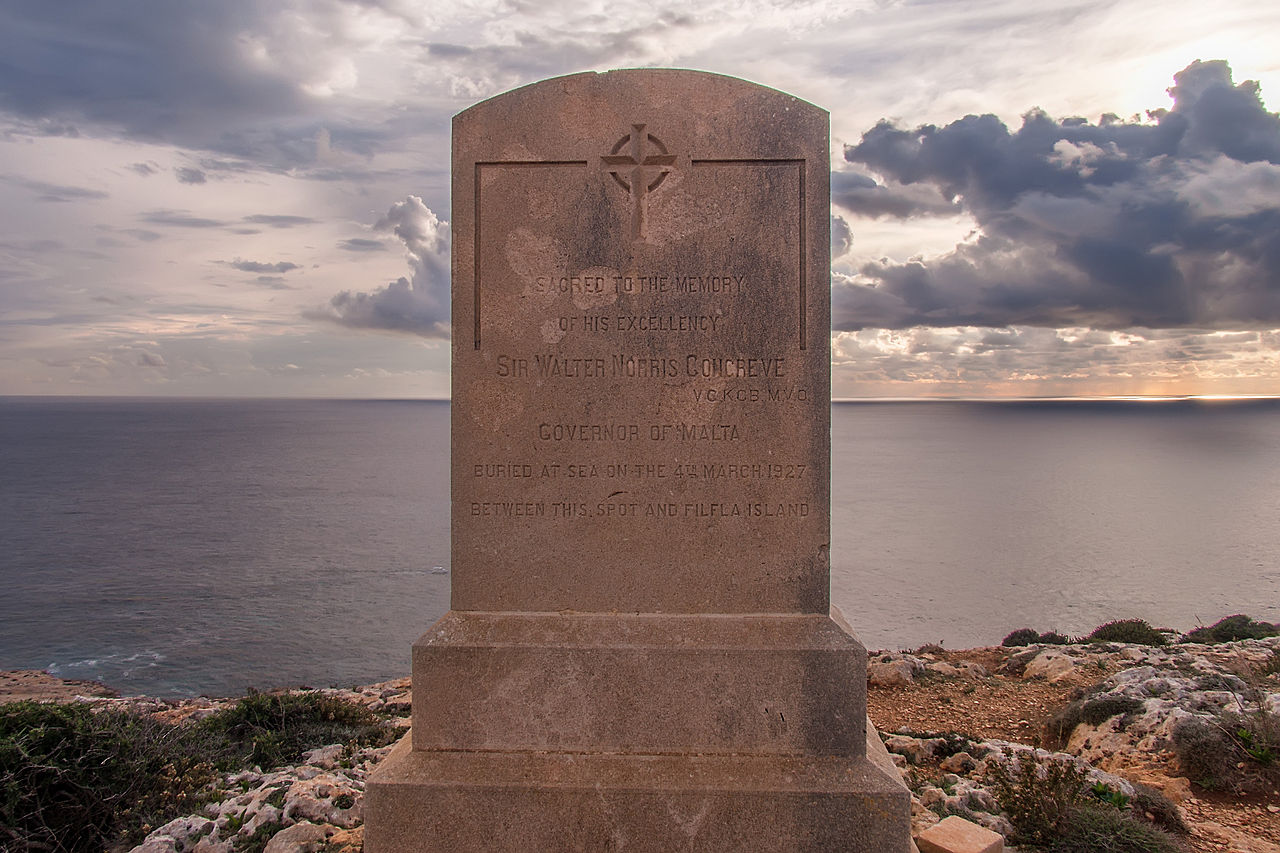 Governor Congreve memorial overlooking Filfla