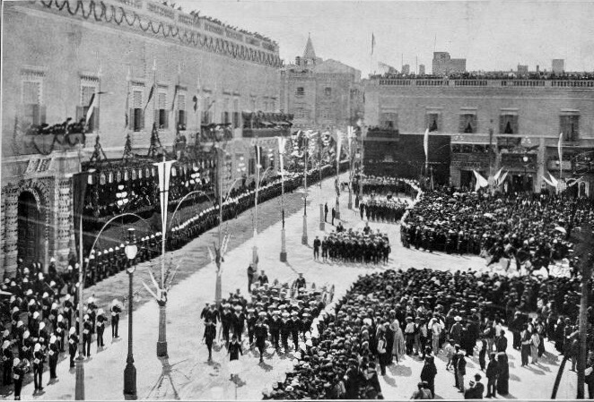 The Palace Square Valletta on the occasion of the three days visit of the the Duke of York on 25 Mar 1901