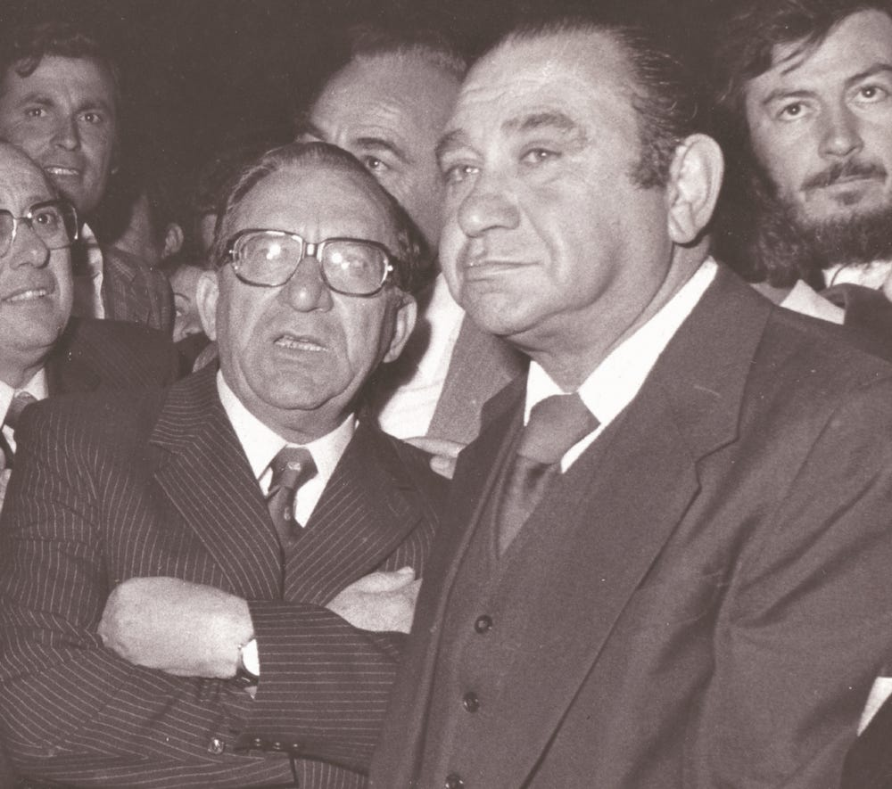 Mintoff with GWU general secretary Matty Grima