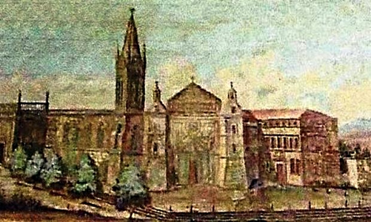 A painting showing how the Mdina Cathedral looked before reconstruction